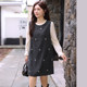 Qisao women's autumn and winter new style embroidered small fragrant style waist-cinching A-line skirt covers the flesh and makes fat MM large size dress
