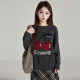 Qiyu's new large size winter new sloping top top female thin and lean mm knitted casual loose long sleeve thick sweater