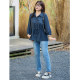 Large -size women's long -sleeved shirt autumn new polo collar seven -point sleeve waist thin and thin fat mm cardigan women's top
