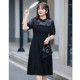 Large size women's national style summer new retro new Chinese long skirt sleeve sleeve waist thin and thin sister dress