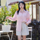Qisu women's large size medium-length cardigan top 2025 spring new Polo solid color long sleeve slimming and fat MM shirt