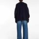 Row wool sweater female spring and autumn minimalist wind design thickened warm V -neck soft glutinous cashmere coat sweater