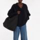 Row wool sweater female spring and autumn minimalist wind design thickened warm V -neck soft glutinous cashmere coat sweater