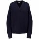 Row wool sweater female spring and autumn minimalist wind design thickened warm V -neck soft glutinous cashmere coat sweater