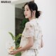 Highday Xuanri 2024 summer short-sleeved gentle top for women new Chinese elegant puff sleeve printed shirt ins