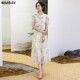 Highday Xuanri 2024 summer short-sleeved gentle top for women new Chinese elegant puff sleeve printed shirt ins