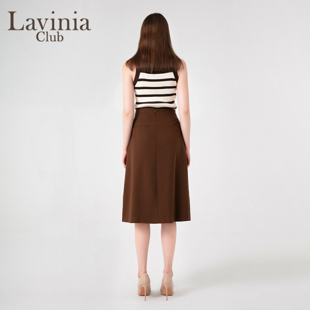 Lavinia professional commuting solid color suit skirt for women in spring and autumn new high-waisted slim drooping A-line skirt