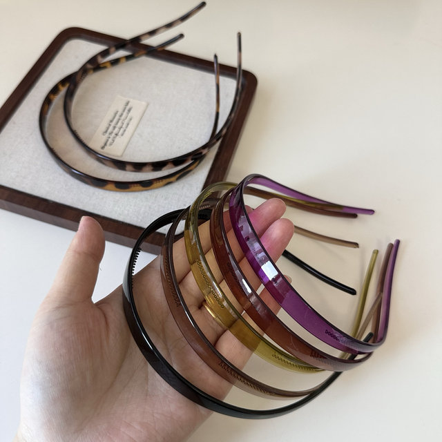 Korean new retro leopard print Internet celebrity versatile glasses thin hair hoop non-slip toothed new women's hairpin headband hair press