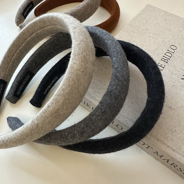 Autumn and winter new retro Korean woolen high skull wide-brimmed headband versatile simple going out headband hairpin hairpin