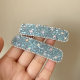 Korean new super flash crystal ice-transparent square hair clip bangs clip broken hair edge clip internet celebrity forehead pair hair clip clip clip