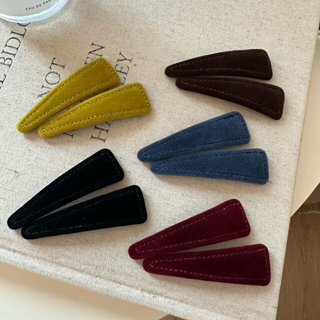 South Korea's Dongdaemun same style autumn and winter new velvet hand-made hairpin bangs clip basic side clip high-end broken hairpin