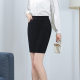 Professional skirt anti-exposure women's summer mid-skirt one-step hip skirt high waist pocket black slim elastic working skirt