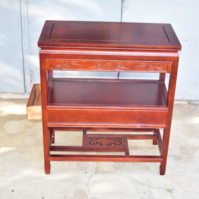 Solid wood sofa side table with drawer Chinese corner table living room tea table telephone table simple small table elm modern coffee table