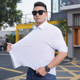 High -elastic business positive dress long -sleeved shirt loose fat, fat, increase the code to free the coating short -sleeved white shirt man
