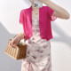 2025 Han Chunxia Sunscreen Clothes Silk Short Sleeve Small Shawl Women's Mulberry Silk Short Jacket Short Vest Cardigan