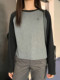 AYUESTUDIO Homemade Black and Gray Color Bundle Embroidered Top T-shirt All-matched and Fit Casual 2023 Autumn