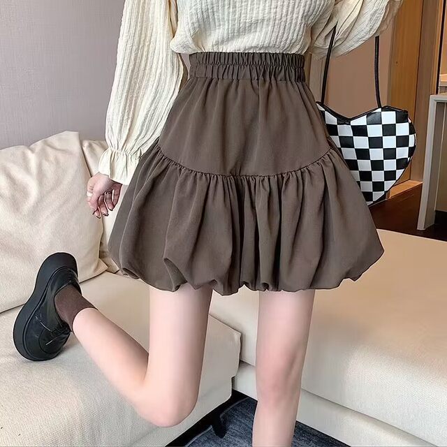 2025 new design style puffy short skirt sweet and spicy skirt spring and autumn A-line skirt summer chic women's clothing
