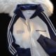 American retro raboscroll sleeves sweatshirt spring and autumn thin cardigan zipper design sense splicing contrasting color casual jacket
