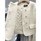 European simple wool coat for women's winter clothes 2024 new style slim and fashionable short plus cotton thin wool coat