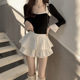 Sweet puffy skirt pleated cake A-line skirt women's double-layer puffy skirt pleated ruffled skirt
