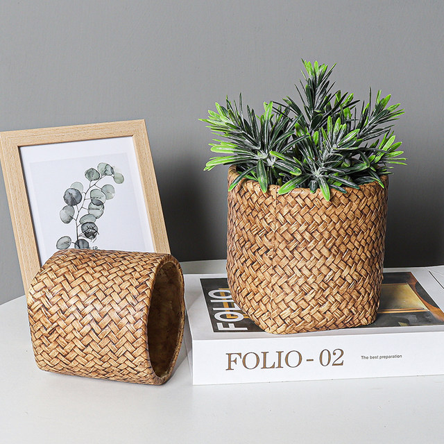 Cement flower pot Nordic style simple creative personality large diameter green plant potted green radish succulent wabi-sabi flower pot