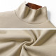 Spring and Autumn New Korean version of half-high neck pure white loose long sleeve base dress solid color casual women's shirt
