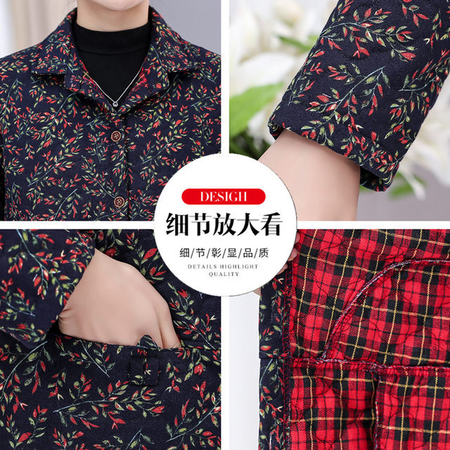 Small mother small cotton jacket middle-aged and elderly women's clothing autumn and winter thin cotton coat grandma plus cotton top short coat