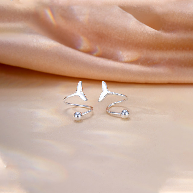 Miss Z 999 foot silverfish tail S-shaped spiral earrings to raise ear holes without removing sterling silver earrings for women 2025 new model