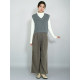 Lingxiu College style gray knitted vest winter popular style 2024 new V -neck loose wild sweater female
