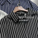 Foreign trade pure raw chiffon striped long sun protection white, black, blue versatile mid-length loose long-sleeved shirt