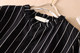 Spring wear Korean version commuting black vertical striped shirt for women lace collar mid-length pleated high waist top WC3044
