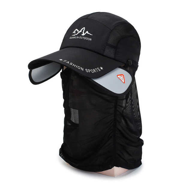 Baseball cap summer outdoor sun protection fishing visor duck cap men's quick-drying face mask fishing hat sun hat