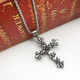 New niche punk dark retro women's cross titanium steel alloy sweater chain boys growth couple necklace