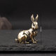 Retro brass pair of small lucky rabbits desktop decoration small ornaments twelve zodiac rabbit tea pet couple ornaments crafts