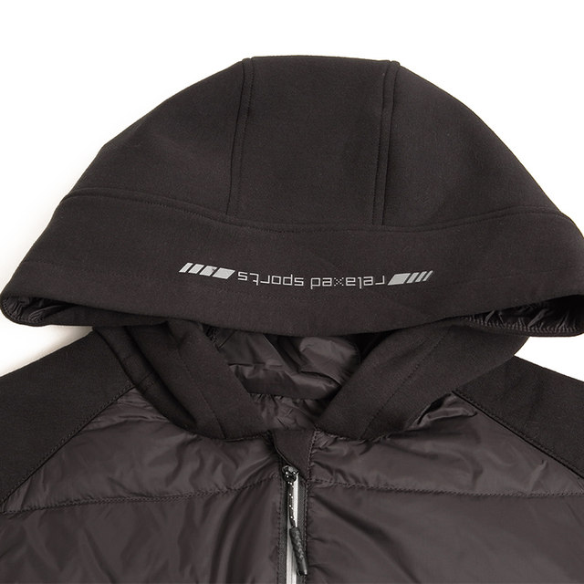 Fat Mrs. Plus Size Women's Winter Clothing New Black Spliced ​​Hooded Lightweight Straight Short Down Jacket 322400111