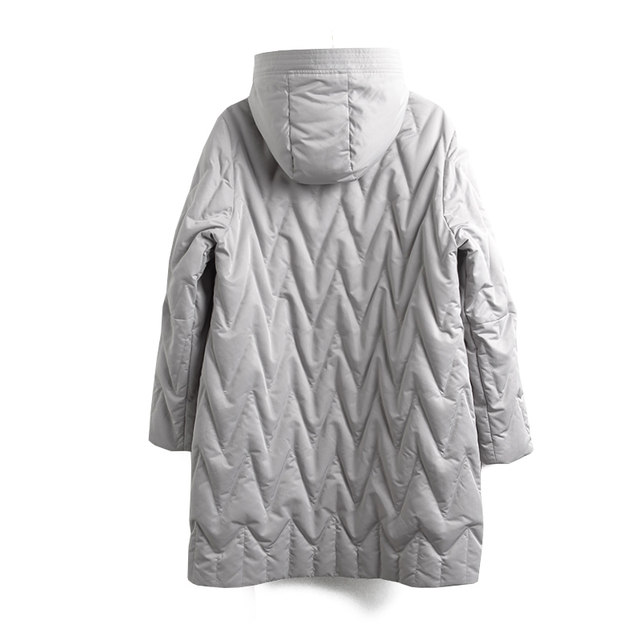 Fat Mrs. Plus Size Women's Clothing Winter New Gray Commuting Plus Fat Mid-Length Down Jacket Hooded Loose 422487310