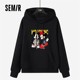 Semir hooded sweatshirt for women 2025 spring new pure cotton hoodie Korean loose cartoon Mickey top student jacket
