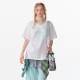 ziziFei summer American retro grey basic letter print V-neck loose large top short-sleeved T-shirt for women