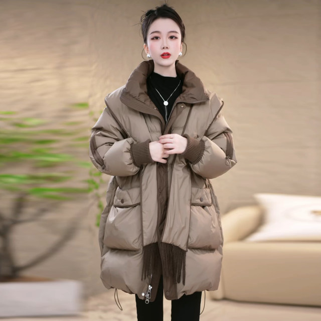 
2025 winter middle-aged and elderly mothers' down jacket women's winter thickened and warm loose large size belly-covering coat