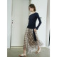 Gentle and light draped slim plaid skirt for women's summer thin casual and versatile asymmetrical large skirt long skirt
