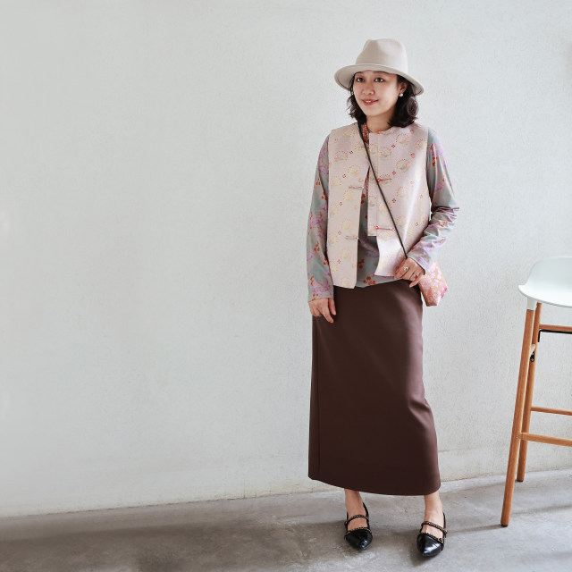 Interactive elegant commuting! Very versatile fashion ~ sloppy after slimming 2 side pockets, suit half skirts, long skirts
