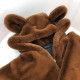 2025 autumn and winter new cute bear ear plush warm jacket for women plus velvet loose hooded jacket for women