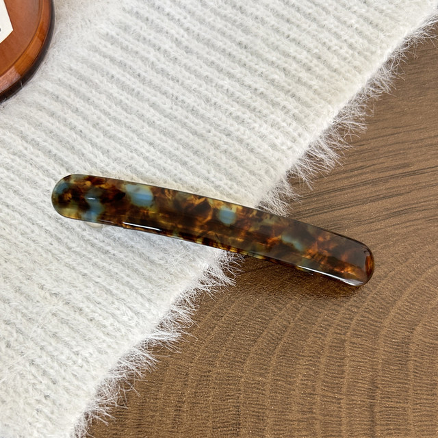 Leopard pattern horizontal clip, one-word hair clip, headwear, hair clip, half-tied hair on the back of women's head, small amount of spring