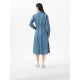 Hot air denim dress Spring 2025 new women's lapel denim long skirt American retro A-line umbrella skirt