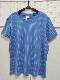 Summer large stretch women's short-sleeved round neck pullover large size top T-shirt for women's summer blue polka dot 94