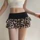Rockmore brown leopard stitching cake skirt fashionable sexy low waist mini super short skirt