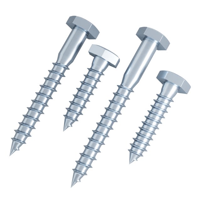 External hexagonal self-tapping screws, coarse tooth, extended self-drilling furniture screws, M6M8M10M12 galvanized self-tapping wood bolts