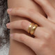European and American fashionable simple niche gear stripes versatile personality stacking ring