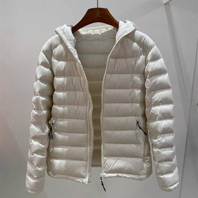 2024 Winter new thin and light hat outdoor down jacket female solid color yoga 90 white duck down warm jacket
