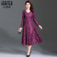 Gubesha women's new high-end spring clothing new product lace heavy industry embroidery Xi mother-in-law dress mother-in-law dress dress